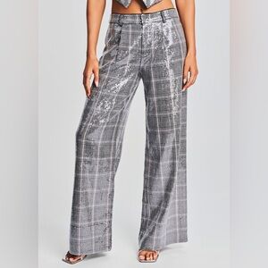 RETROFETE Sequin Plaid Pants XS